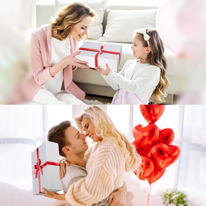 Ditwis 4 Pack 13.8x9x4.3 Inches Gift Boxes with Magnetic Closure Lids, White Magnetic Box for Wedding, Groomsmen Bridesmaid Proposal, Birthdays, Mother's Day - Image 4